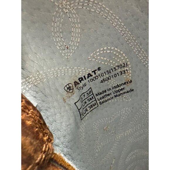 Ariat Womens Heritage Western R Toe Boots Russet Rebel Leather Size 7.5 B - Picture 6 of 12